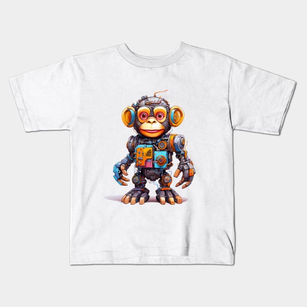 Cartoon monkey robots. T-Shirt, Sticker. Kids T-Shirt by AndreKENO